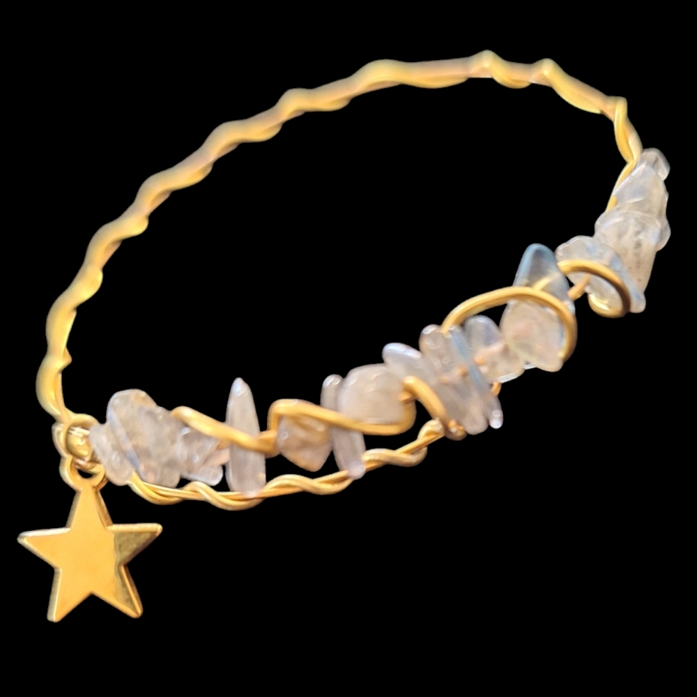Labrodite Gem Stones w/ Star Charm Extendable Bracelet
